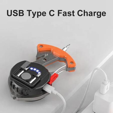 Фонарь для кемпинга W5143-COB, Белый, Жёлтый, Красный, multitool, Li-Ion, магнит, карабин