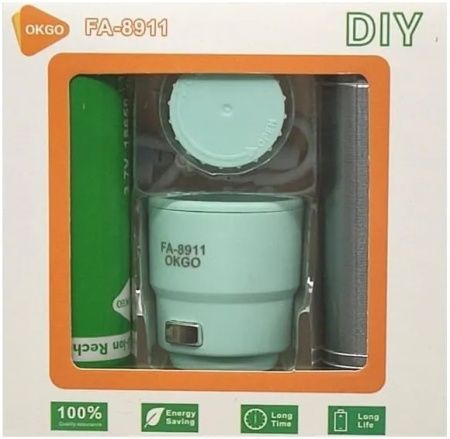 Ручной фонарь разборной RB293, Okgo fa-8911, 18650, microUSB