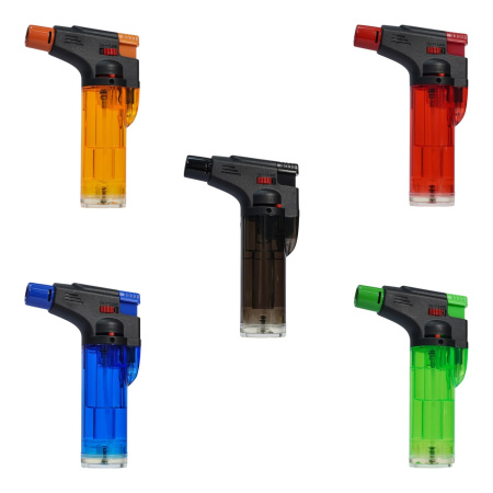 Горелка газовая карманная / Турбо зажигалка / Lighter прозрачная (карамелька-2) оптом