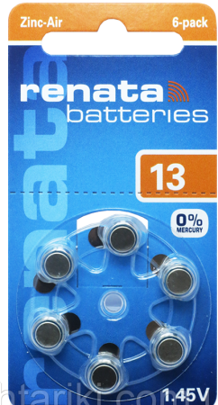 Батарейки-Таблетки Renata ZA 13 / 1.45V/ 6шт. на блистере