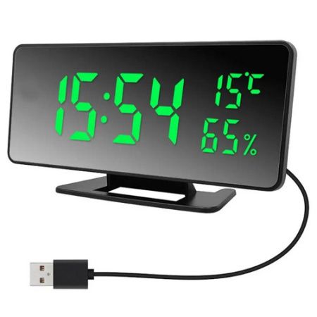 Часы электронные VST-888Y зелёный, температура, влажность USB Часы электронные VST-888Y зелёный, температура, влажность USB