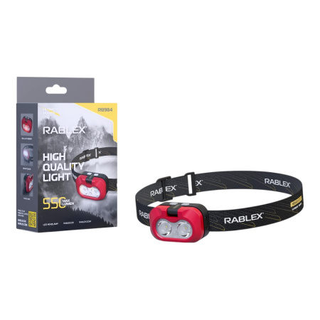 Налобный фонарь Rablex RB984, белый+красный+жёлтый, 2 XPG 5W LED + COB, Sensor, аккум, Type-C
