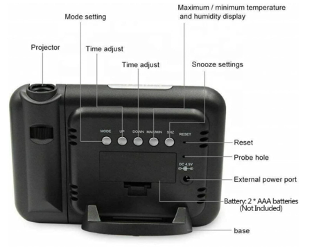 Часы электронные DS-8190 метеостанция с проектором времени