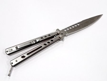 Нож бабочка A1004/ new Silver нож бабочка