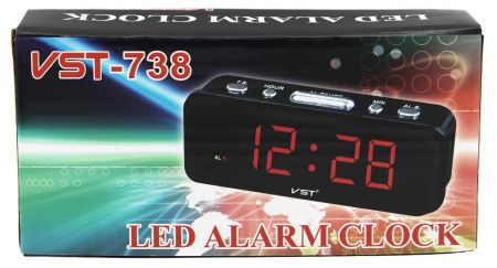 Часы электронные VST-738 красные, 220V Часы электронные VST-738 красные, 220V