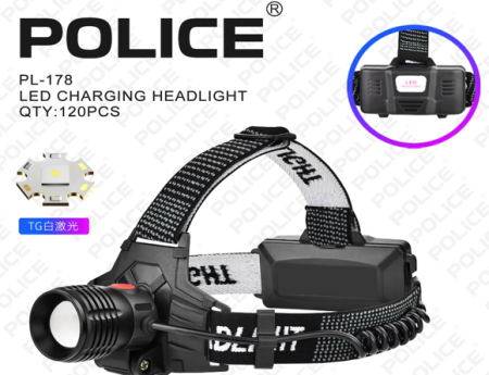 Налобный фонарь PL-178, TG LED, 2х18650, ЗУ Type-C