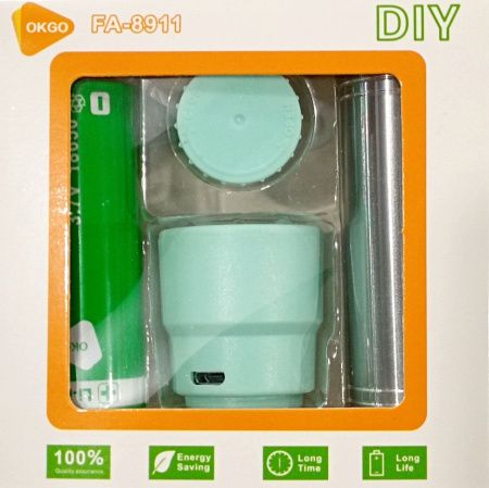 Ручной фонарь разборной RB293, Okgo fa-8911, 18650, microUSB