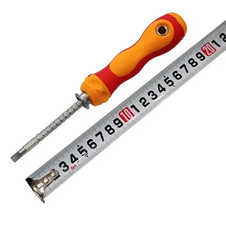Отвёртка двусторонняя с фиксатором Оранжево-Жёлая, размер 21см
