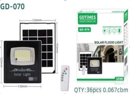 Фонарь для кемпинга GDTIMES GD070, аккумулятор, солнечная панель