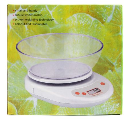 Весы кухонные KE-2 на 5 кг электронные с чашей Весы кухонные KE-2 на 5 кг электронные с чашей