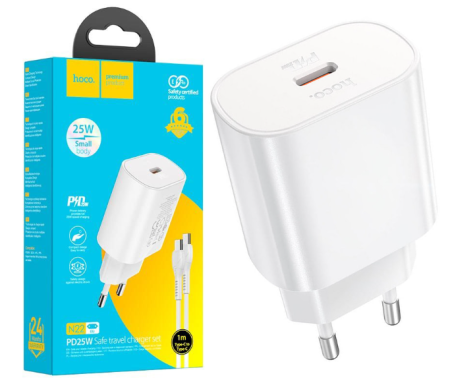СЗУ Сетевое Зарядное Устройство Hoco N22, быстрая зарядка 25W, Type-C - Type-C