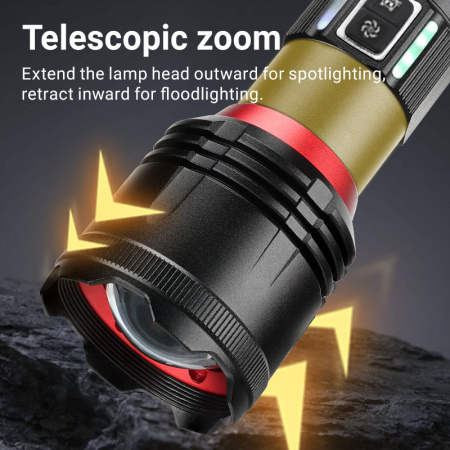 Ручной фонарь YEMAO YM-B631-D, 2500LM, 30W LED 1*26650 аккум, TYPE-C