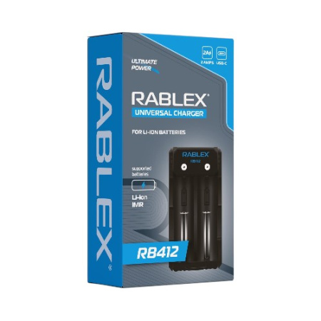 Зарядное устройство Rablex RB412 2x18650 и др./ от USB / для высокотоковых аккум Зарядное устройство Rablex RB412 2x18650 и др./ от USB / для высокотоковых аккум