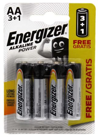 Батарейка Energizer LR6/AA Alkaline, блистр 4шт
