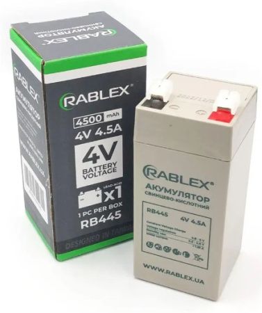 Аккумуляторная батарея Rablex 4V 4.5Ah (RB445), свинцово-кислотная (SLA)