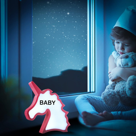 Ночник LED на батарейквх "Единорог" +буквы/ 2xAAA/ 