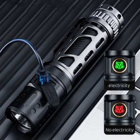 Ручной фонарь YEMAO YM-А6, 2200LM, P80 LED, Zoom, 1x18650 аккум, TYPE-C 