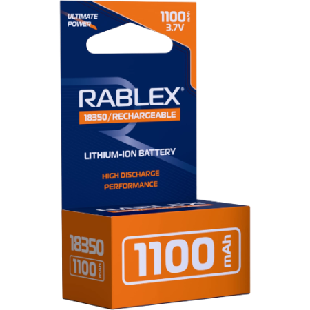 Аккумулятор Rablex 18350, 1100mAh Li-ION 3.7v 