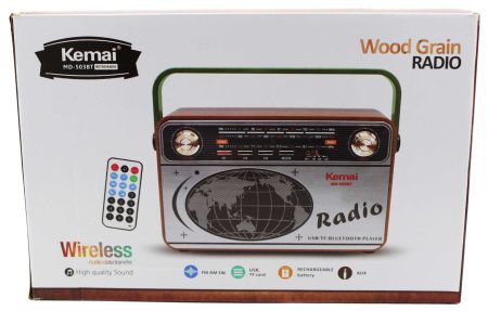 Радиоприёмник Bluetooth аккумуляторный с пультом Kemai MD-503