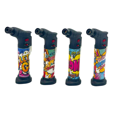 Газовая горелка-турбозажигалка Lighter прозрачная OMG оптом