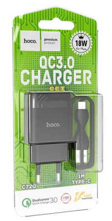 СЗУ Сетевое Зарядное Устройство Hoco C72Q / Type-C 3.0A СЗУ Сетевое Зарядное Устройство Hoco C72Q / Type-C 3.0A