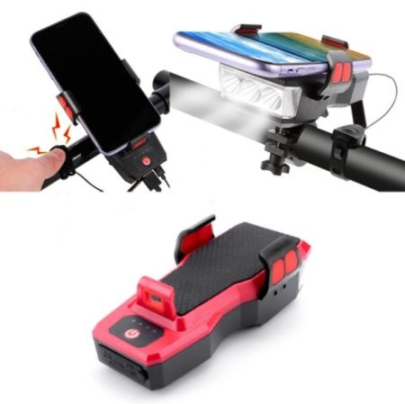 Велосипедная фара с держателем телефона и звуковым сигналом, /MicroUSB / WD424