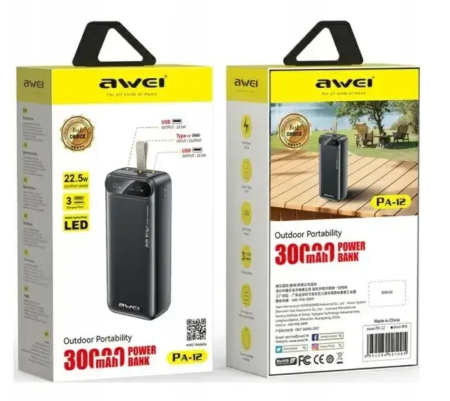 Повербанк AWEI PA-12 30000mAh 8413