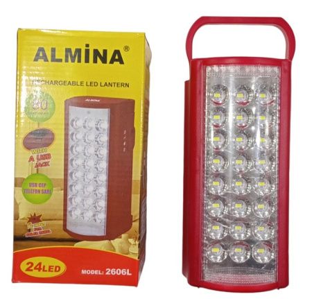 Фонарь для кемпинга ALMINA 2606L, аккумулятор 6V4Ah, Power Bank, свечение до 80 часов