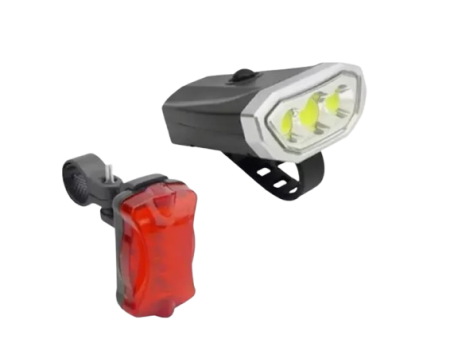 Комплект велосипедная фара и задний фонарь мигалка QX-T0598
