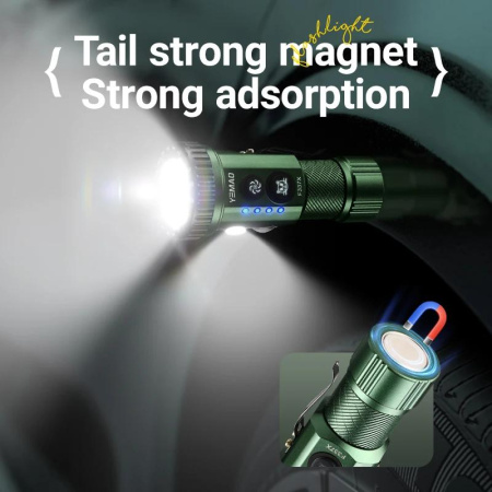 Ручной фонарь YEMAO YM-F337X, 3500LM, 8*XTE LED, красный, синий, зеленый и ультрафиолетовый,  TYPE-C