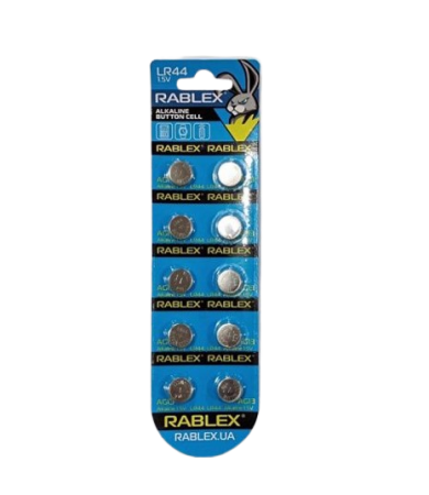 Батарейки-Таблетки Rablex LR44/AG13/1.5V блистер 10шт.