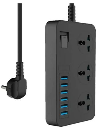 Удлинитель с USB-портами и розетками, CP02, 2м 9922