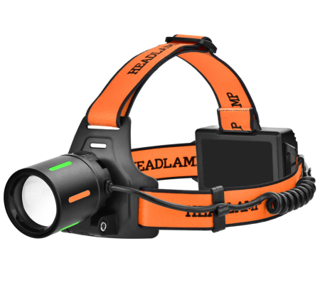 Налобный фонарь Bailong BL-T67-TG+COB, Белый, Красный, 3x18650, 1 режим, power bank, ЗУ Type-C, zoom