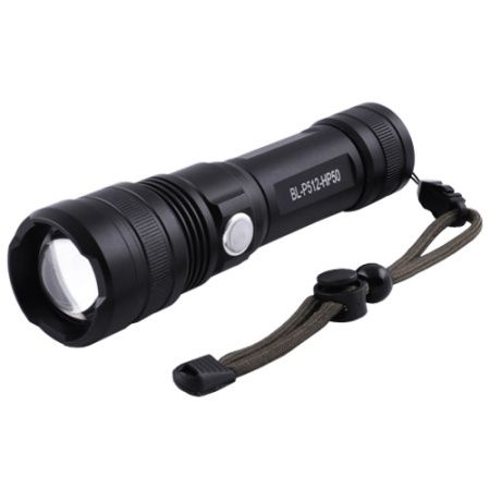 Ручной фонарь BL-512-P50, ЗУ micro USB, 1x18650/3xAAA, индикация заряда, zoom,