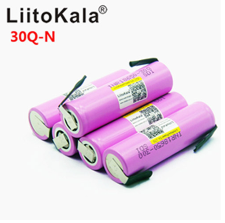 Аккумулятор высокотоковый 18650, LiitoKala 30Q-N, 3000mAh, с контактами под пайку