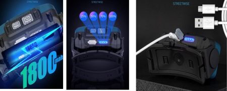 Налобный фонарь Rablex RB957, жёлтый+белый+красный, 64хCOB, Sensor, аккум, Type-C