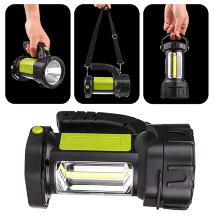 Ручной фонарь T80-5W+COB, 2x18650, ЗУ microUSB, Box