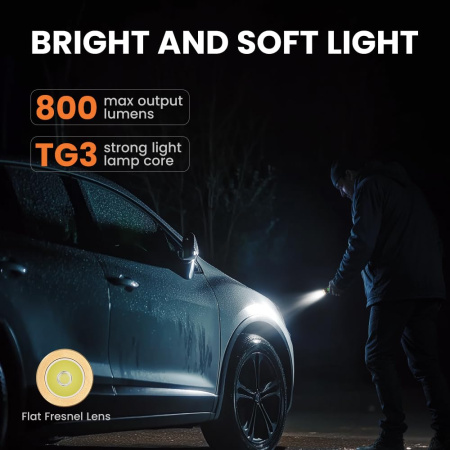 Ручной фонарь YEMAO YM-M10, 800LM, 1x10180+1*10440 аккум, TYPE-C