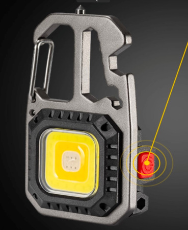 Фонарь для кемпинга PL412, W5138 COB, желтый, красный, type-c,индикатор, карабин, мультитул