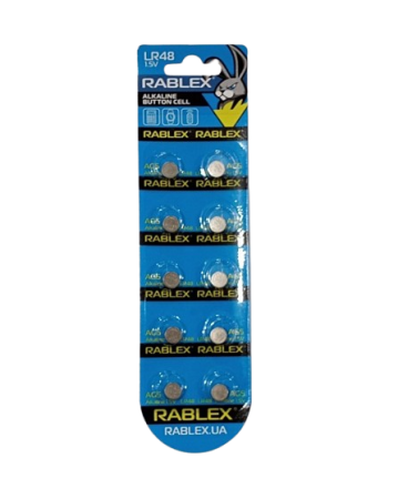 Батарейки-Таблетки Rablex LR48/AG5/1.5V блистер 10шт.
