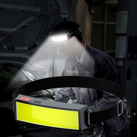 Налобный фонарь Bailong BL-F007, WD163, COB, USB, 8130