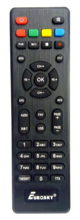 Пульт для Т2 тюнера HD Eurosky  ES-11/15/18