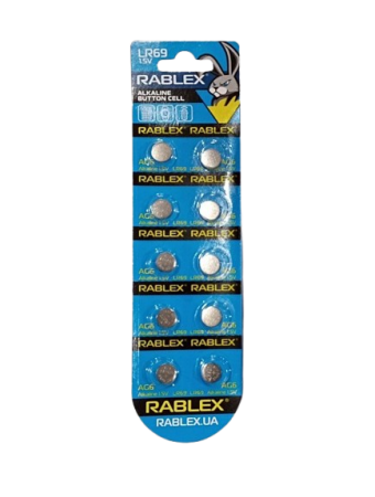 Батарейки-Таблетки Rablex LR69/AG6/1.5V блистер 10шт.