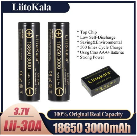Аккумулятор LiitoKala 18650, Lii-30A, 3000mAh