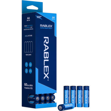 Батарейка Rablex R6 AA Super Heavy Duty солевая (60шт в пачке)