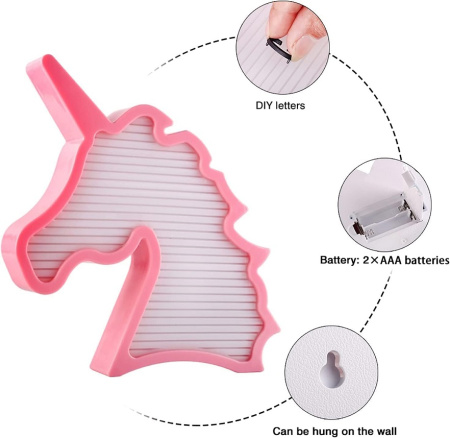 Ночник LED на батарейквх "Единорог" +буквы/ 2xAAA/ 