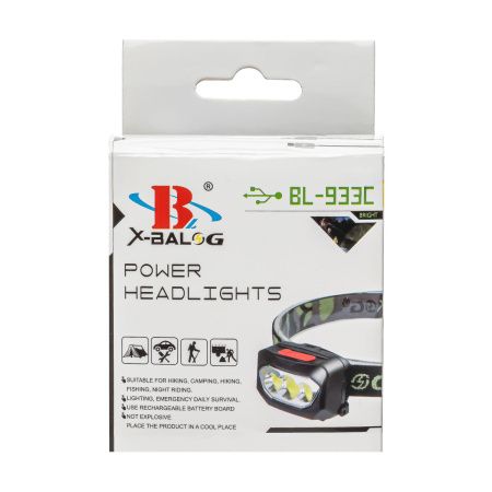 Налобный фонарь Bailong BL-933C, Акк., LED+COB, MicroUSB, 5112