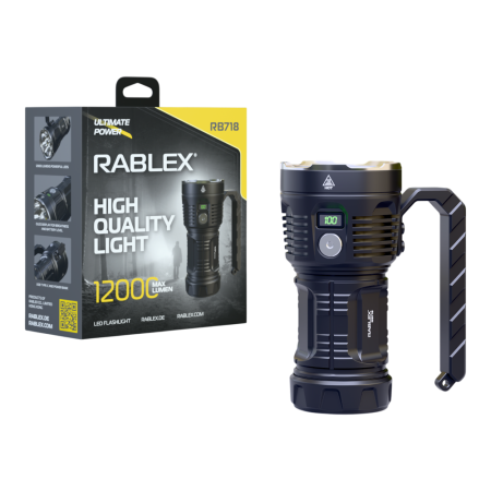 Ручной фонарь Rablex RB718, 12000LM, 4*18650 Type-C, 12000LM