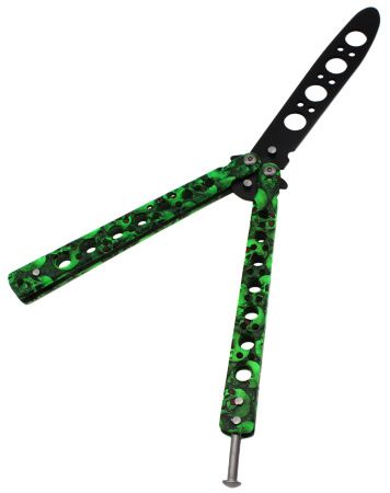 Нож бабочка Тренировочная Skall 301-4 Green нож бабочка