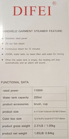 Ручной отпариватель для одежды DIFEI DF-019A / SL-6025 / 4783